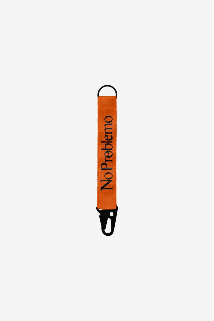 No Problemo carabiner keychain orange