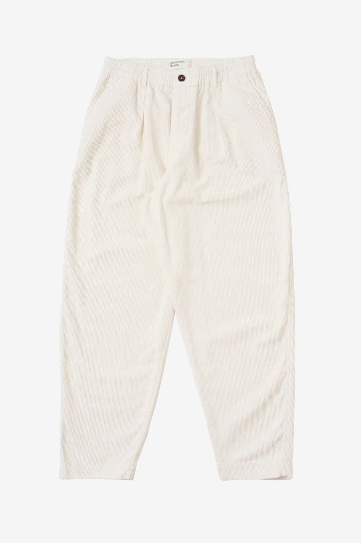 Universal works cord pleated track pant ecru