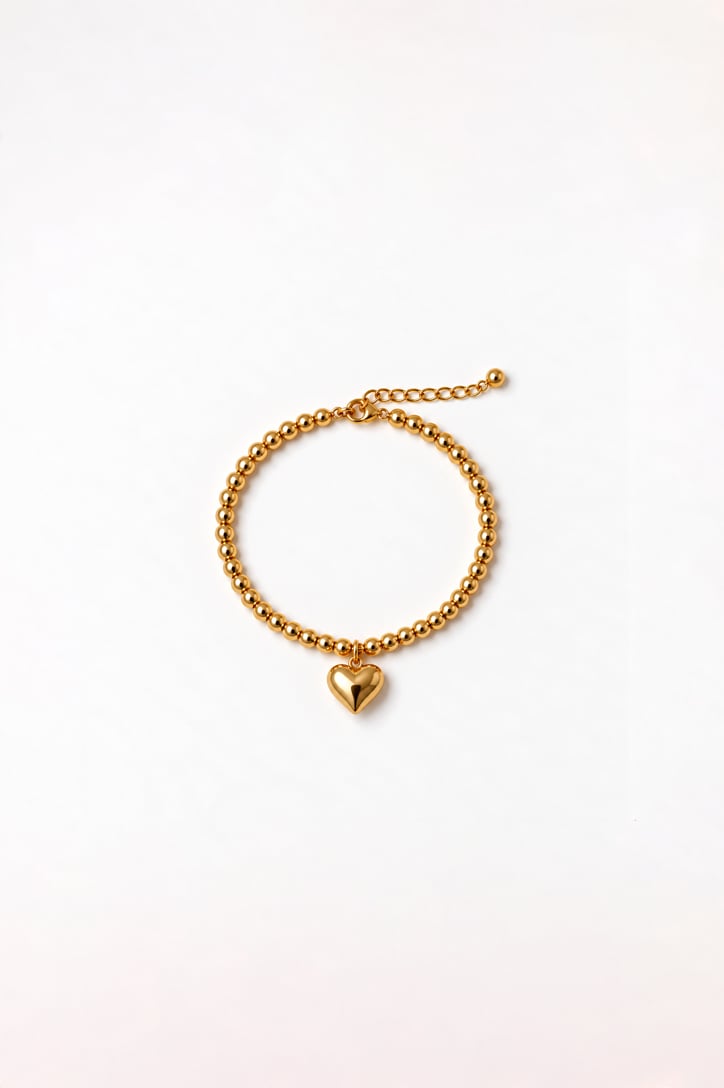 Triangle heart chain bracelet