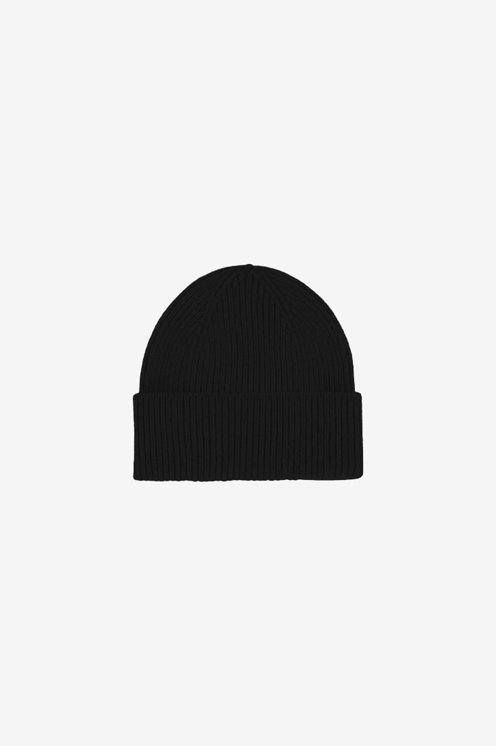 merino wool beanie deep black